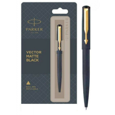 Στυλό διαρκείας - Parker vector λάκα μαύρη χρυσό κλίπ 