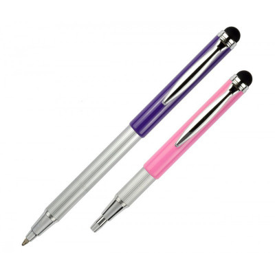 Στυλό μίνι μεταλλικό τηλεσκοπικό πτυσσόμενο με ανταλ/κό & stylus - Zebra