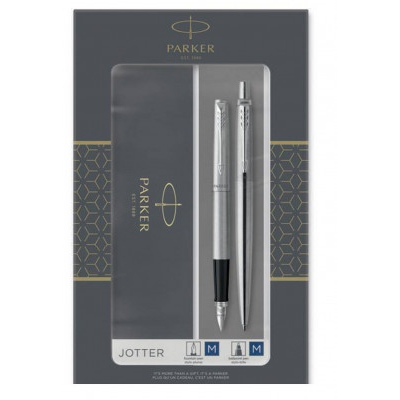 Parker-Σετ δώρου στυλο Jotter SS CT & πένα SS steel 