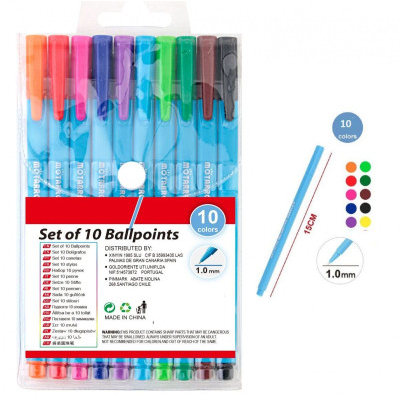 Στυλό απαλής γραφής σετ 10 χρωμάτων 