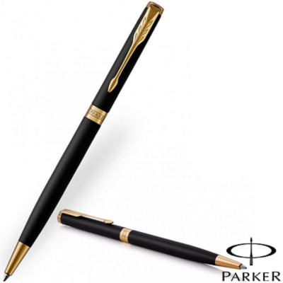 Στυλό  λάκα μαύρη ματ -  Parker sonnet black gold trim 