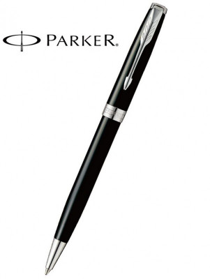 Στυλό  λάκα μαύρη ματ -  Parker sonnet black silver trim 