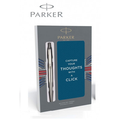 Στυλό -  Parker Jotter  steel  με μπλόκ σε συσκευασία δώρου 