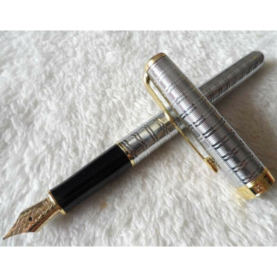 Στυλό πένα  - Parker sonnet silver chiiselled gold clip με αντλία 