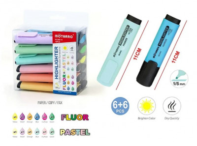Μαρκαδόροι υπογράμμησης fluor + pastel  σετ 12 τεμ.