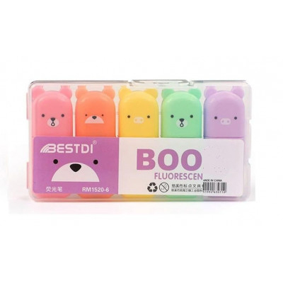 Μαρκαδόρος υπογράμμισης mini set 5 χρωμάτων σε κουτί διάφανο 