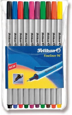 Μαρκαδόροι λεπτής γραφής σετ 10 διαφορετικών χρωμάτων - Pelikan fineliner 96  