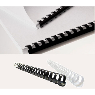 Σπιράλ πλαστικό βιβλιοδεσίας 9.5mm , 35-60 φύλλα Α4 100 τεμάχια 