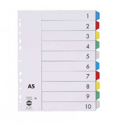 Διαχωριστικά A5  (17x25 cm ) των 10 Θεμάτων πλαστικά χρωματιστά