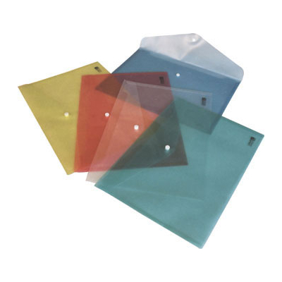 Φάκελος διαφανής χρωματιστός 12 x 22  εκ.  με κουμπί