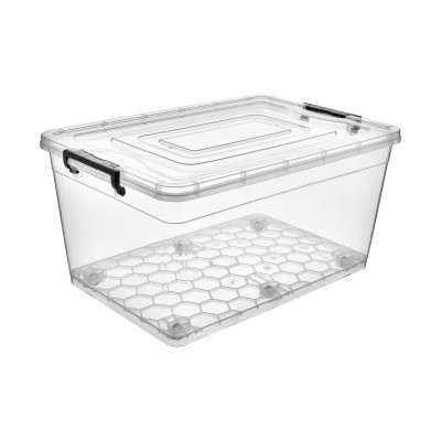 Κουτί αποθήκευσης πλαστικό με καπάκι 30 L  40x27x28  εκ. με ρόδες