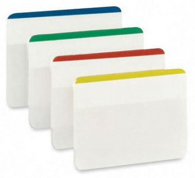 3M post-it - Σελιδοδείκτες-καβαλλάρηδες σκληροί  set 4 χρωμάτων  686F