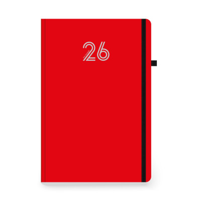 Ημερολόγιο 2026 ημερήσιο βιβλιοδετημένο με λάστιχο και στυλό  14x21 cm       