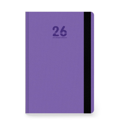 Ημερολόγιο 2026  ημερήσιο βιβλιοδετημένο εύκαμπτο εξώφυλλο  και λάστιχο 14x21 cm  