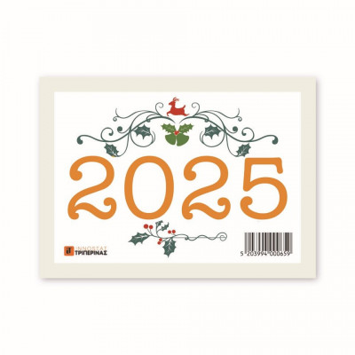 Ημερολόγιο 2025 τοίχου μηνιαίο 12 φύλλα 8 x 11,5 εκ.  