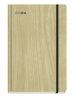 Ημερολόγιο 2024 ημερήσιο βιβλιοδετημένο ,14x21 εκ. εξώφυλλο τ. ξύλο με ευρετηρίαση