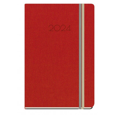Ημερολόγιο 2024 ημερήσιο βιβλιοδετημένο 14x21 cm με ευρετηρίασηκαι λάστιχο