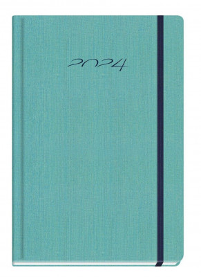 Ημερολόγιο 2024 ημερήσιο βιβλιοδετημένο ,11x16 εκ. εξώφυλλο Silk με ευρετηρίαση και λάστιχο 