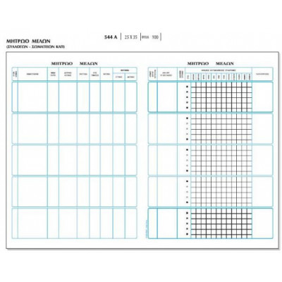 Βιβλίο  Μητρώο Mελών, 100φύλλα,  25x35εκ.