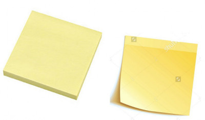 Αυτοκόλλητα memo μπλοκ κίτρινα 75x75 mm