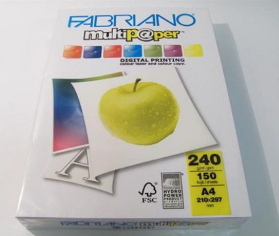 Χαρτόνι  εκτύπωσης  A4 240gr. - 150 φύλλα -Fαbriano multipaper 