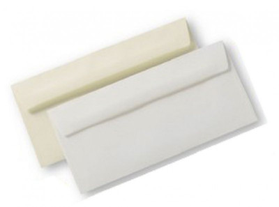 Φάκελοι  από χαρτί  σαγρέ (τουάλ)  λευκός - κρέμ  11x23 cm - 50 άδα