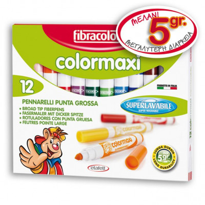 Μαρκαδόροι ζωγραφικής Jumbo 12χρώματα - Fibracolor colormaxi