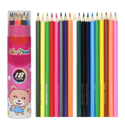 Ξυλοχρώματα σετ 18 τεμαχίων σε χάρτινο  κύλινδρο 