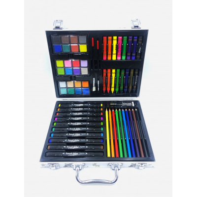 Σετ παιδικής ζωγραφικής 62 τεμαχίων σε ξύλινο βαλιτσάκι