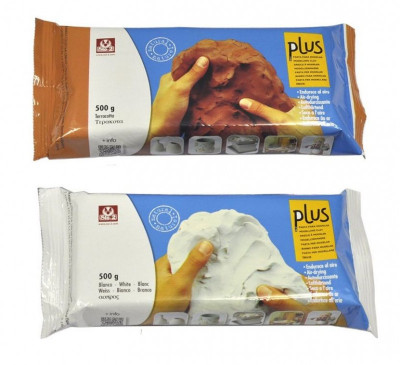 Πηλός μοντελισμού 500 gr. λευκός - καφέ  