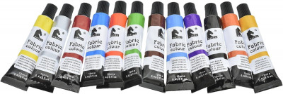 Χρώματα υφασμάτων σε σωληνάρια των 12ml set 12τεμ. με πινέλο 