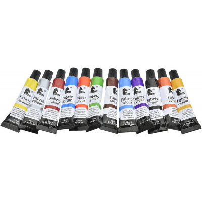 Χρώματα υφασμάτων σε σωληνάρια των 12ml set 12τεμ. με πινέλο 