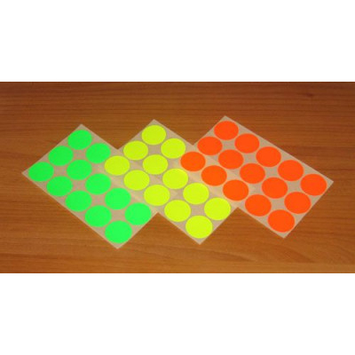 Αυτοκόλλητες ετικέτες χρωματιστές neon στρογγυλές 32φ