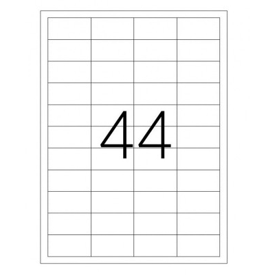 Αυτοκόλλητες ετικέτες Α4 εκτυπωτών  inkjet-laser 48,5x25,4 mm  44 ετικ. 100 φύλλα
