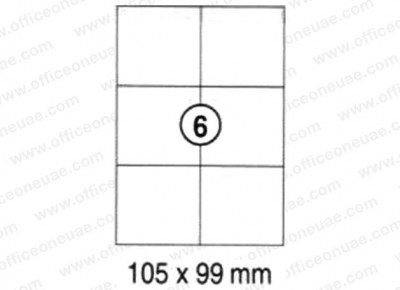 Αυτοκόλλητες ετικέτες Α4 εκτυπωτών inkjet-laser 105x99 mm 6 ετικ. 100 φύλλα