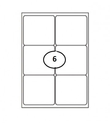 Αυτοκόλλητες ετικέτες Α4 εκτυπωτών inkjet-laser  99.1 x  93.1 mm 6 ετικ. 100 φύλλα