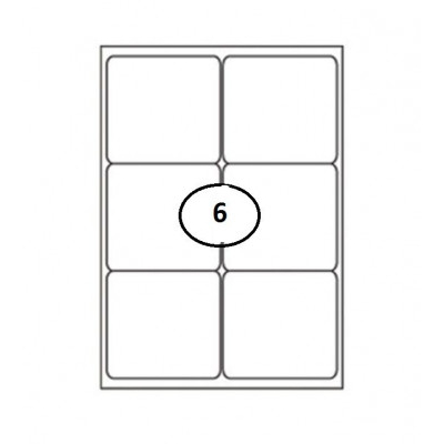 Αυτοκόλλητες ετικέτες Α4 εκτυπωτών inkjet-laser  99.1 x  93.1 mm 6 ετικ. 100 φύλλα