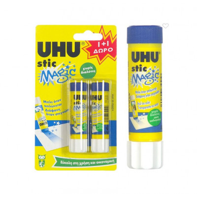 Κόλλα stick 8,2 gr. magic blue -Uhu 1+1 Δώρο 
