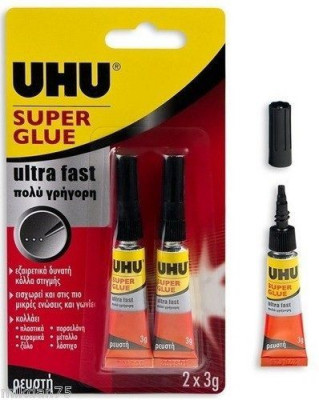 Κόλλα κυανοακρυλική  1+1 δώρο 3+3 γρ.- Uhu super glue 