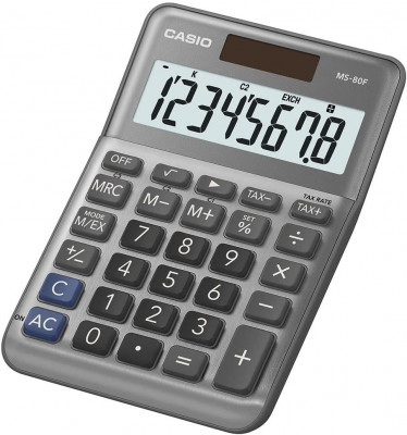 Casio MS-80F - Αριθμομηχανή γραφείου 8 ψηφίων με TAX+ & TAX- 