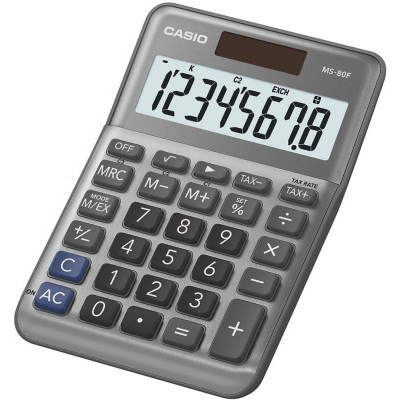 Casio MS-80F - Αριθμομηχανή γραφείου 8 ψηφίων με TAX+ & TAX- 