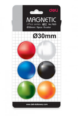 Mαγνήτες λευκού μεταλικού πίνακα 30 mm set 6 τεμαχίων