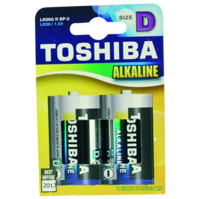 Μπαταρίες αλκαλικές μέγεθος LR20  1,5 volt  σετ 2 - Toshiba 