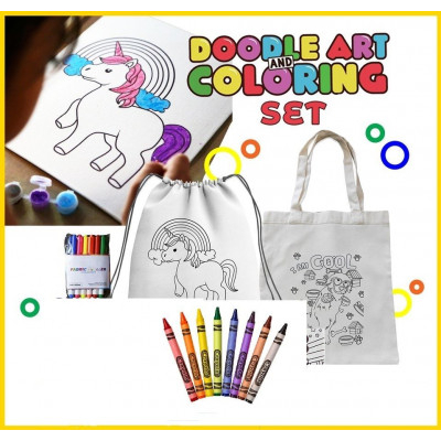 Τσάντα βαμβακερή με σχέδια και χρώματα υφάσματος για χρωματισμό