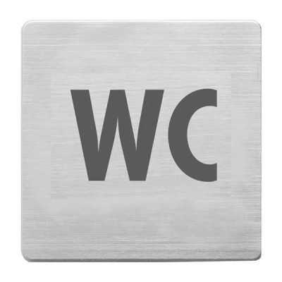 Πινακίδα αυτοκόλλητη μεταλλική inox  - WC 