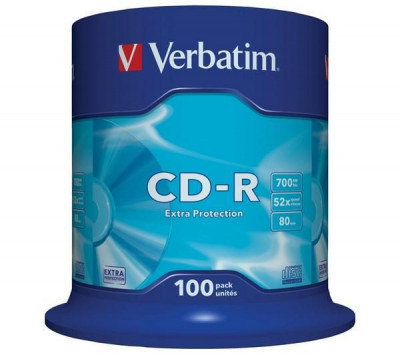 Verbatim -CD-R 80min/750mb 52x   σε μπομπίνα 100 τεμ. (Cake box)  