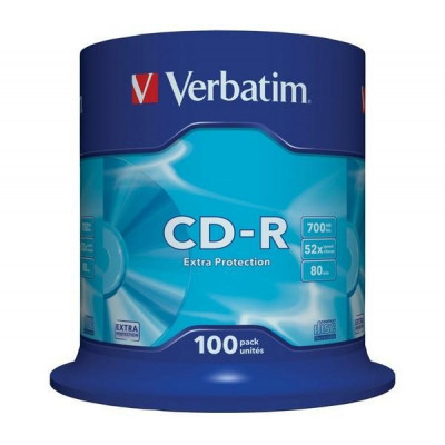 Verbatim -CD-R 80min/750mb 52x   σε μπομπίνα 100 τεμ. (Cake box)  