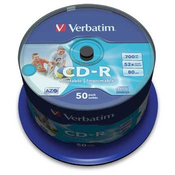 Verbatim -CD-R 52x 700mb-Photo inkjet printable - (cake box ) 50 τεμάχια 