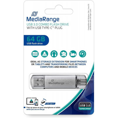 Usb dual 3.0 Flash Drive  + Type C 64 gb - Media Range