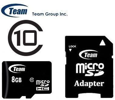 Μνήμη Micro με adaptor  SD 8 gb  class 10  - Team group 